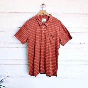 Splendid Mills NWT Striped Slub Pima Short Sleeve Polo T-Shirt Tee Size XL
